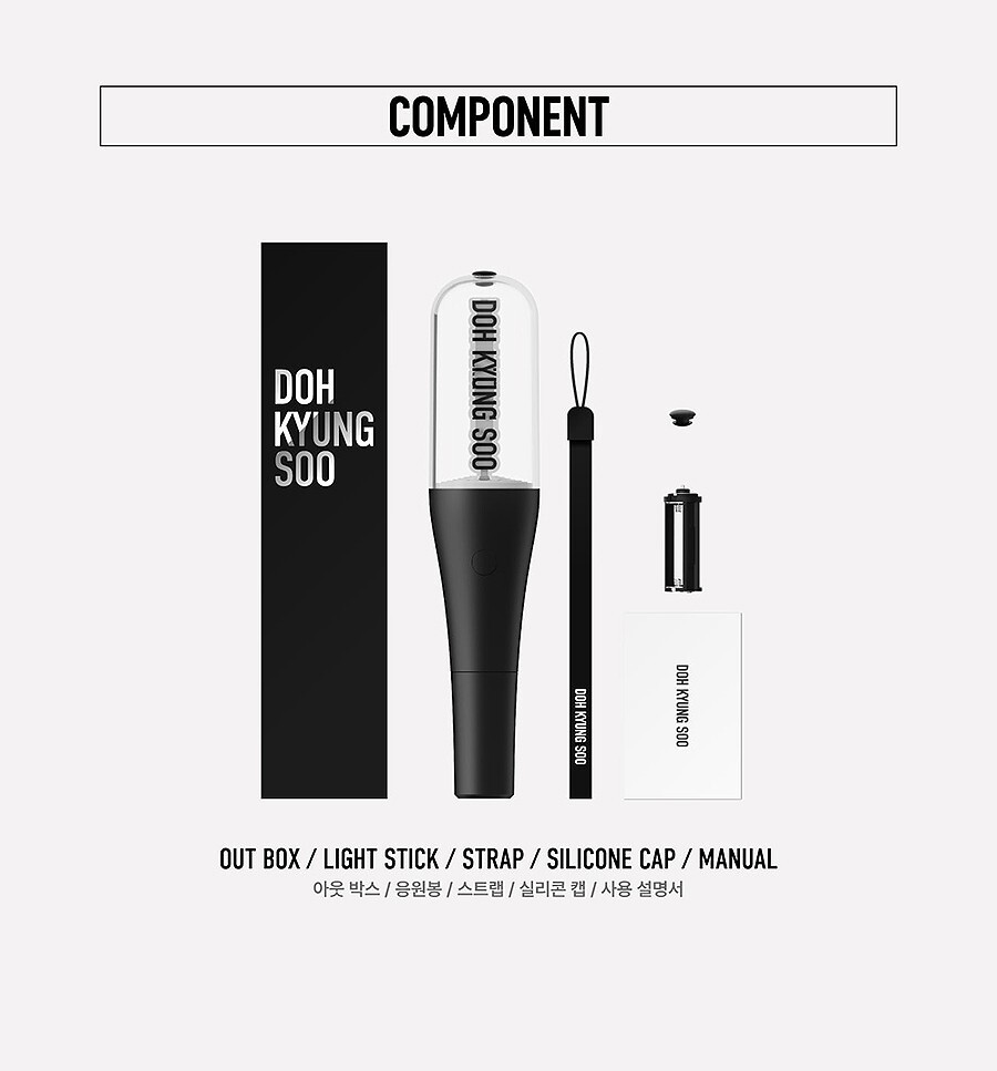 EXO DOH KYUNG SOO OFFICIAL LIGHT STICK/Strap+Cap Tracking Code FANLIGHT MD GOODS