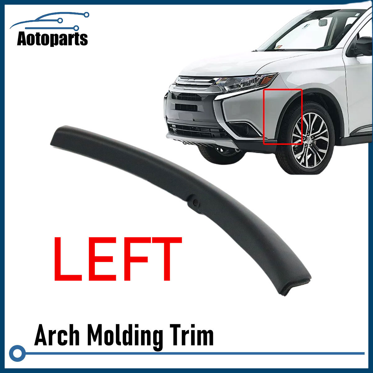 Front Bumper Flare Arch Molding Left Driver For 2015-2020 Mitsubishi Outlander