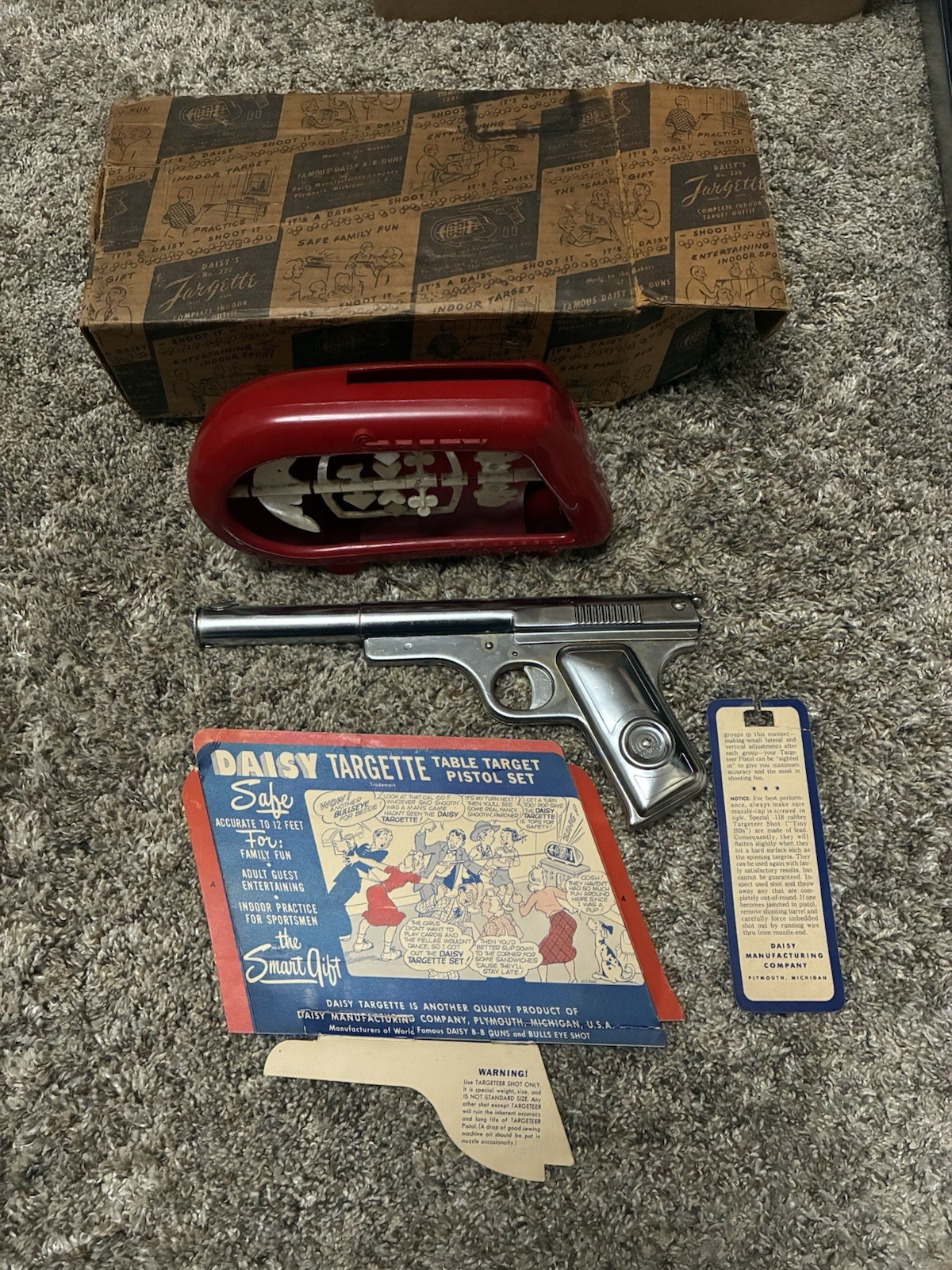 Daisy BB Gun Targette Original Card Rare Box Pistol