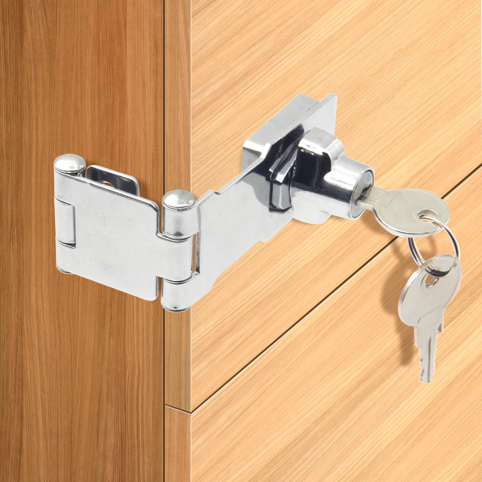 2 Pack Door Lock Hasp Latchs, Collapsible Solid 304 Stainless Steel File Cabi...