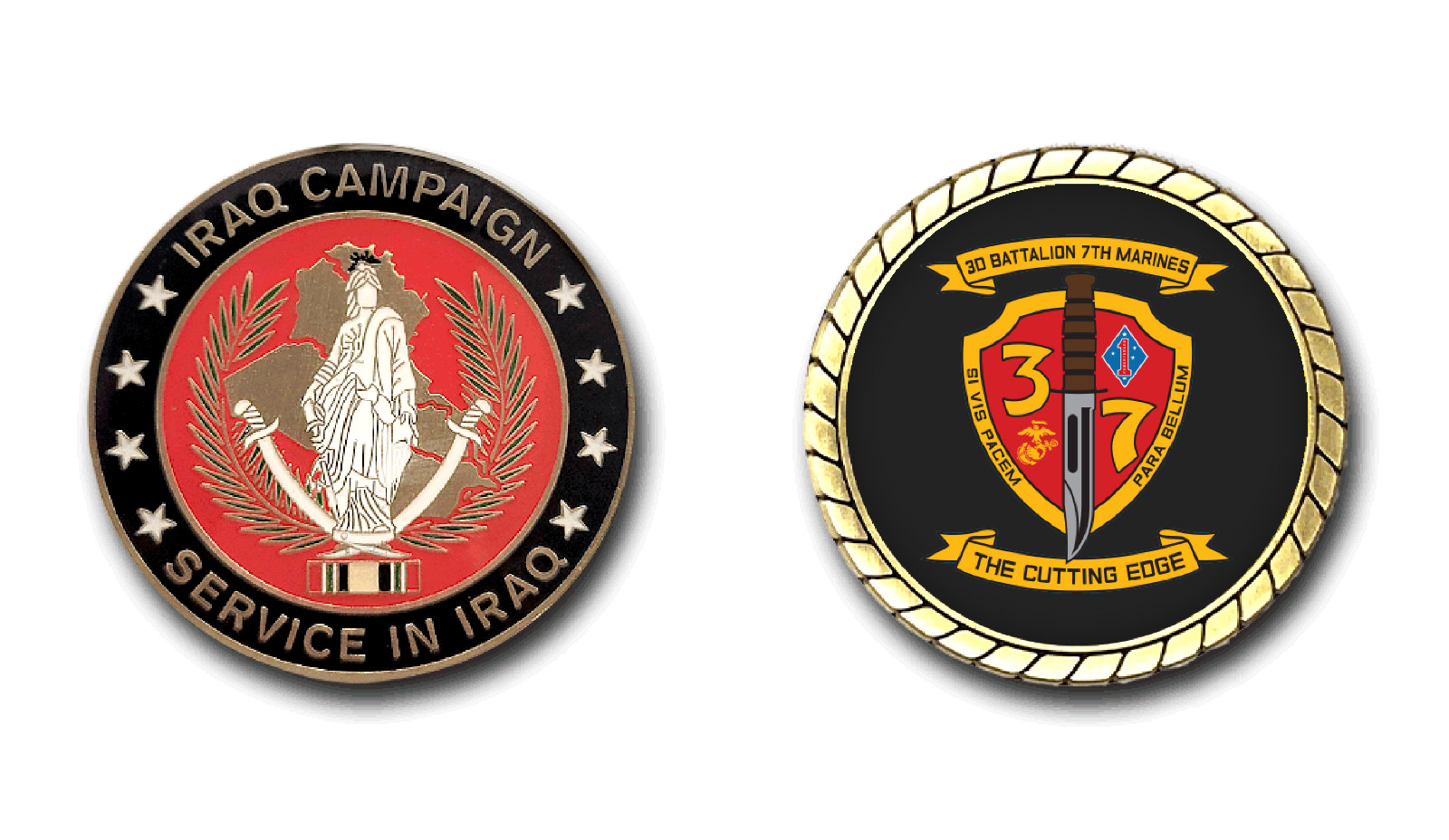 USMC 3rd Battalion, 7th Marines Iraq Challenge Coin Officially Licensed