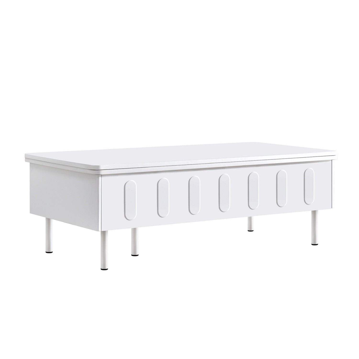 Modern Lift Top Coffee Table Center Cocktail Table with Foldable Top & 2 Drawers
