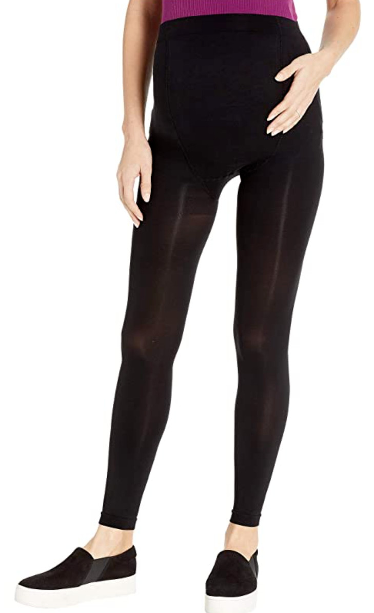 Magic L57610 Women Black Bodyfashion Mommy Supporting Footless Tights Size M
