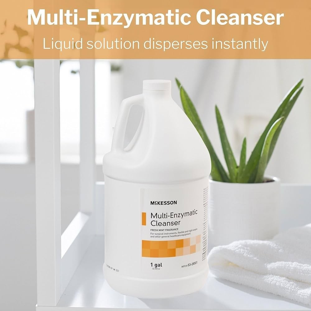 McKesson Multi-Enzymatic Cleaner 1 gal Jug Fresh Mint Fragrance Scent -1 Count