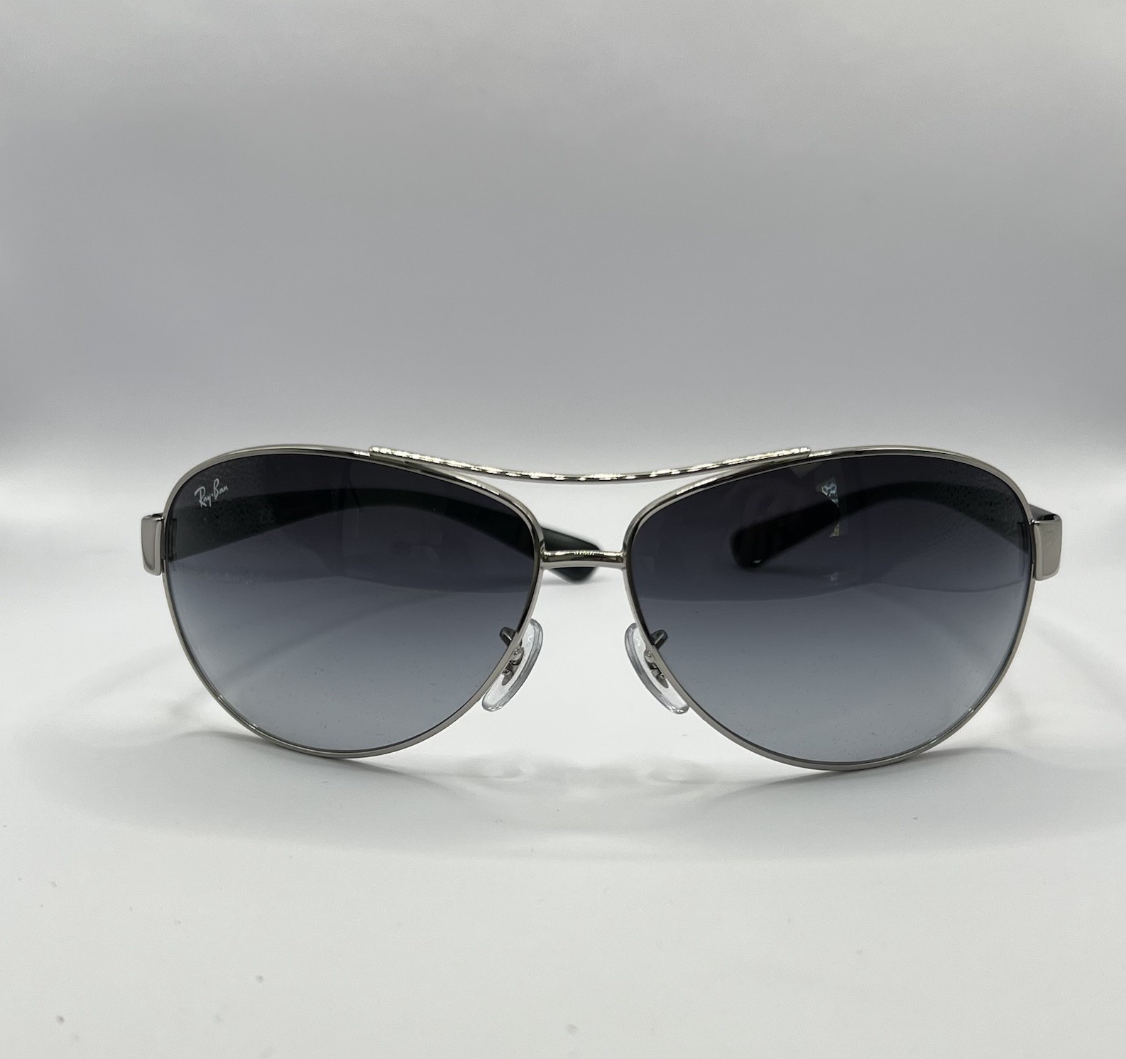 Ray-Ban RB3386 003/8G Sunglasses Silver Frame Grey Gradient Lens 67mm Pilot