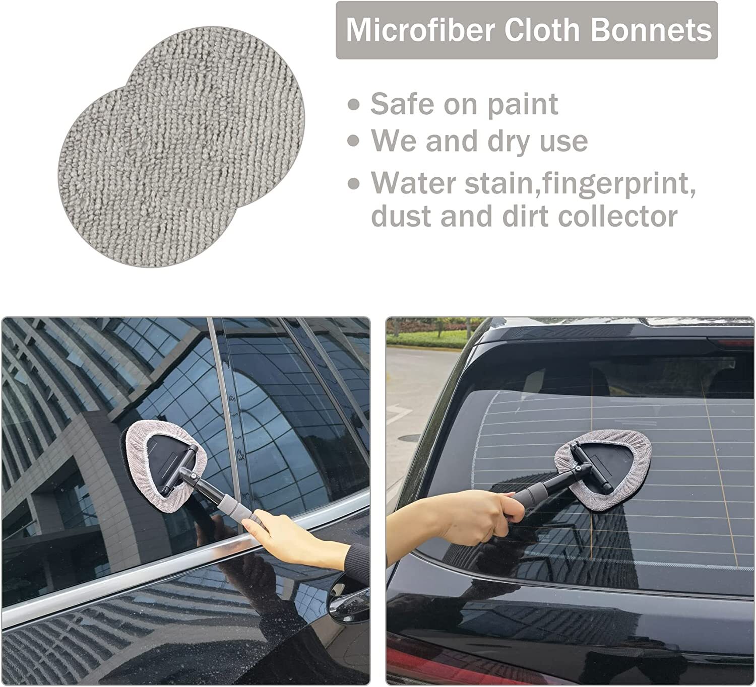Windshield Cleaning Tool Kit Car Window Glass Wiper Cleaner Brush Pad Extendable