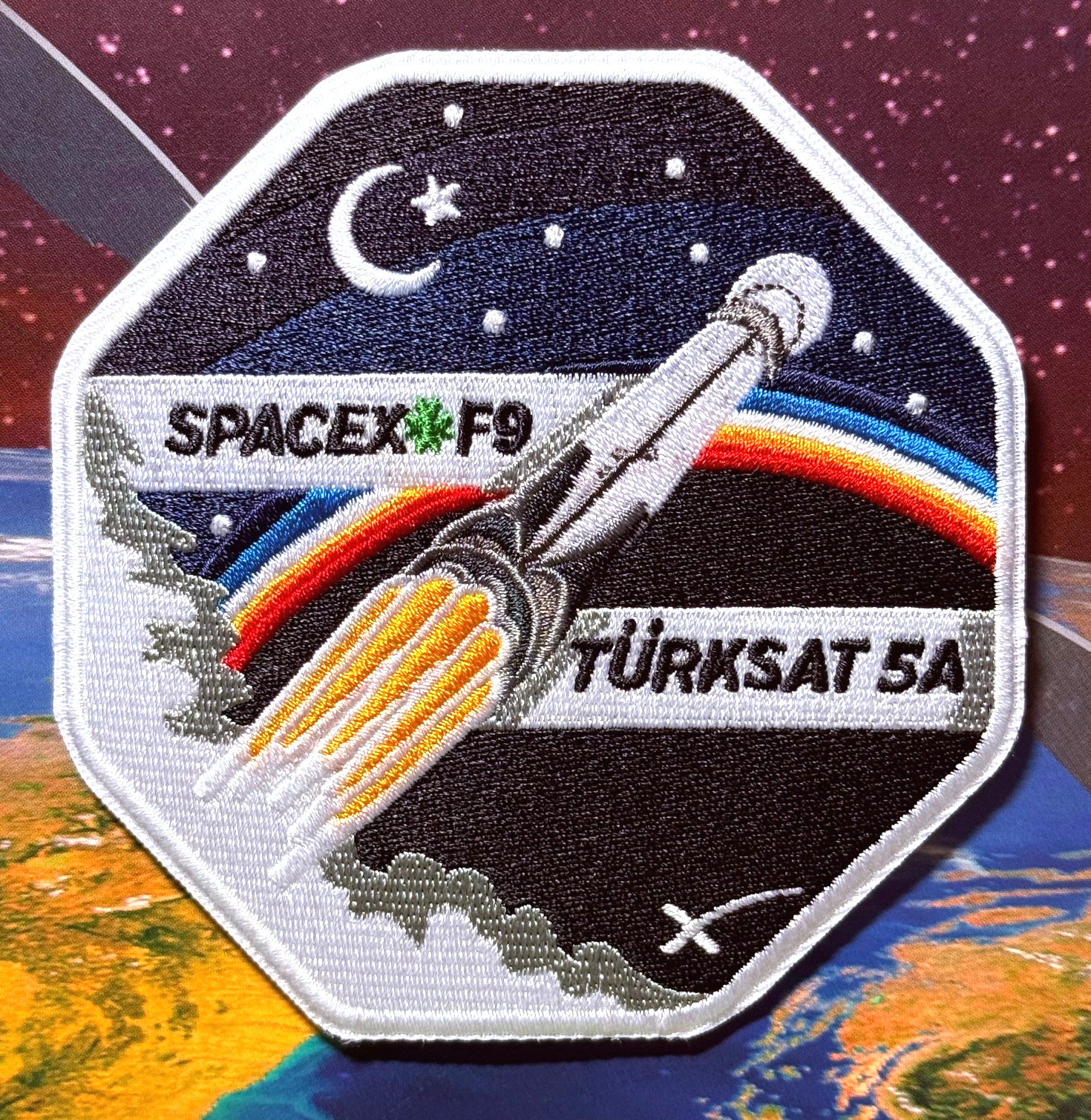 TURKSAT 5A FALCON 9 AUTHENTIC SPACEX MARKED X EMPLOYEE  PATCH
