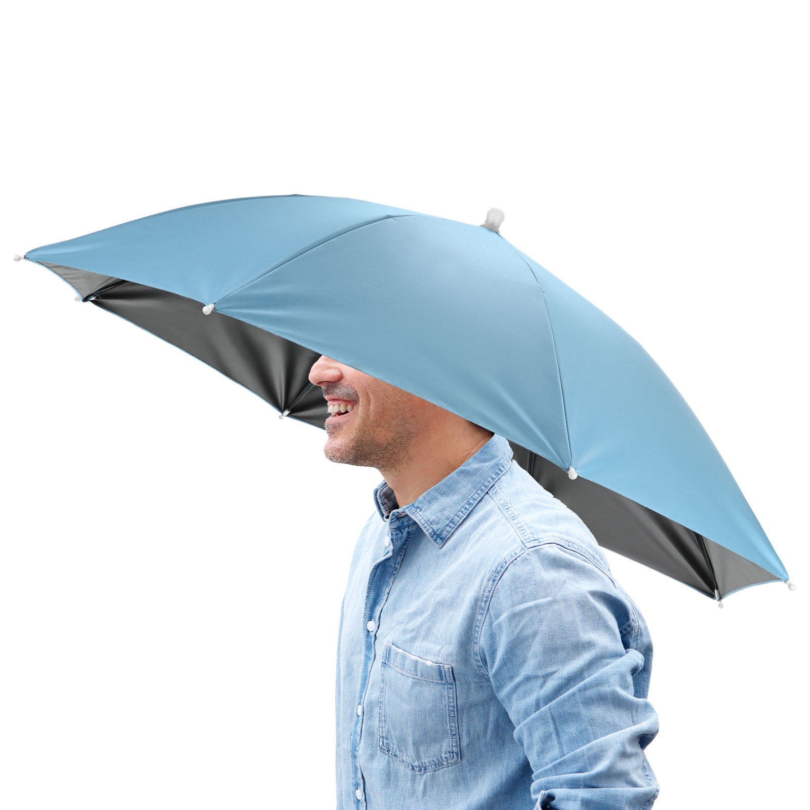 26\" Black Umbrella Hat with Outdoor Band [Blue]