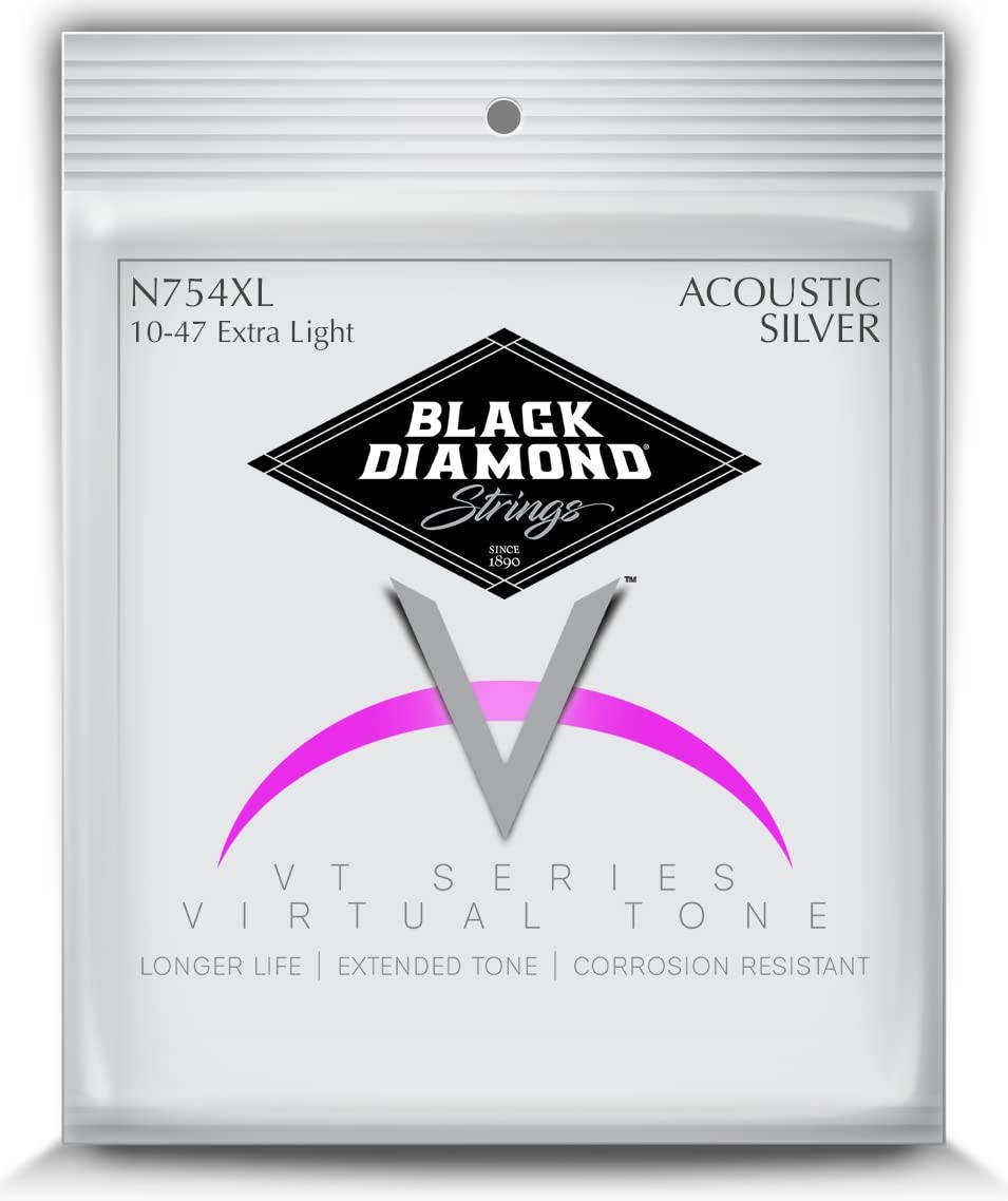 Black Diamond Strings N754XL Acoustic Silver Wound Extra Light – .010-.047 Set