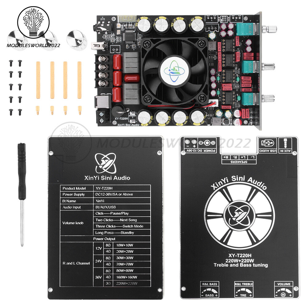 TPA3251D2 Bluetooth 5.2 220W+220W Stereo Audio Power Amplifier Board XY-T220H
