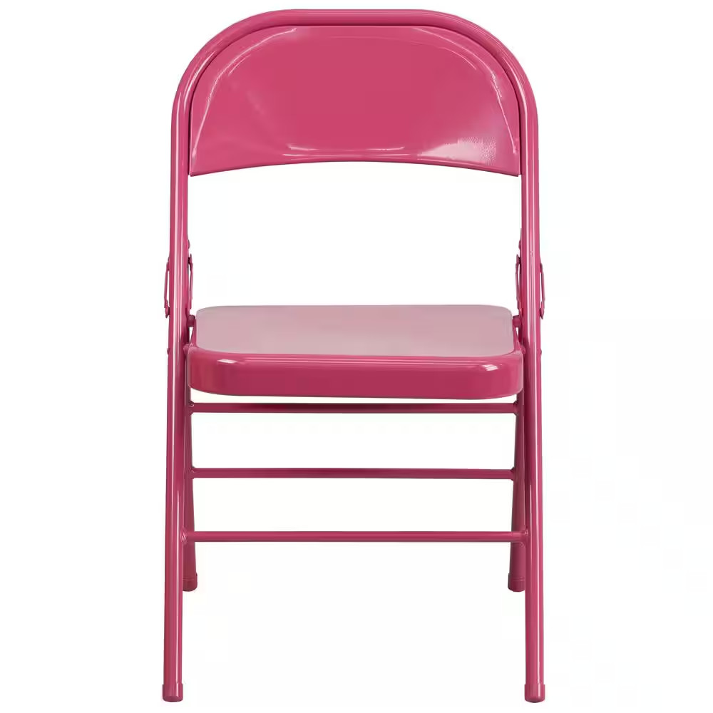Shockingly Fuchsia Metal Folding Chair (4-Pack)