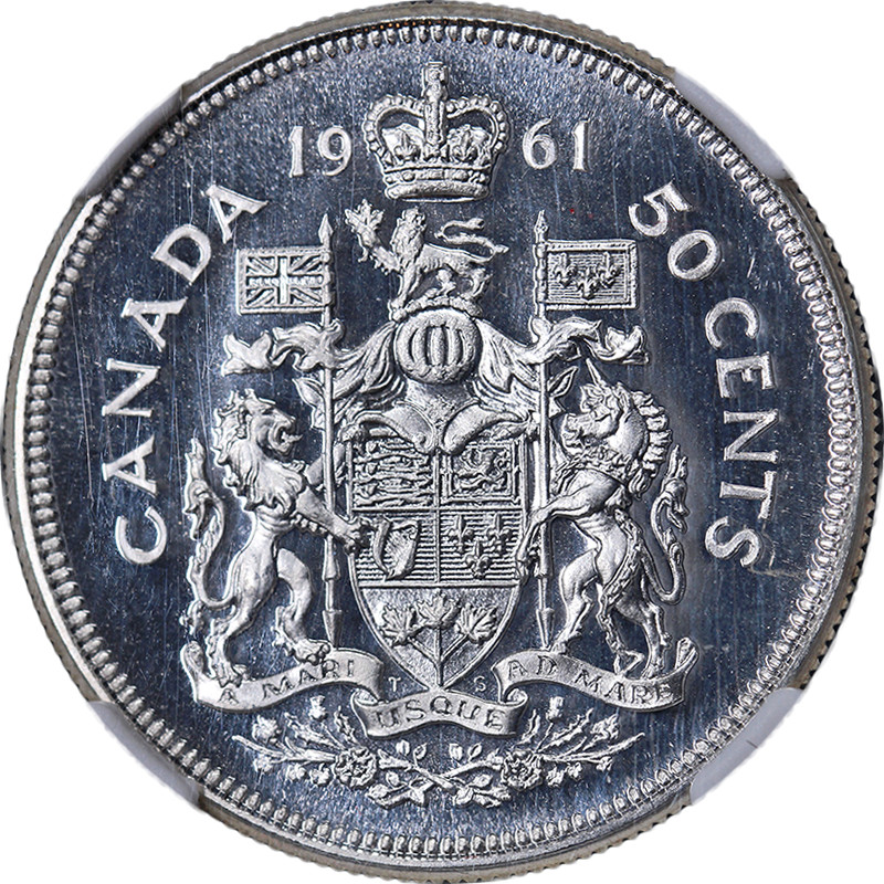 1961 Canada Silver 50 Cent NGC PL67 Cameo Proof-Like