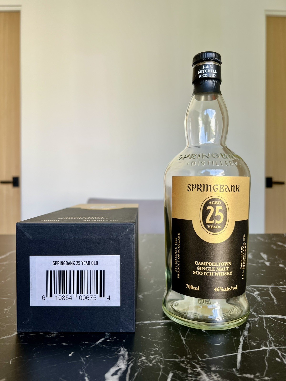 Springbank Aged 25 Years Campbeltown Single Malt Scotch Whisky Empty Bottle Box
