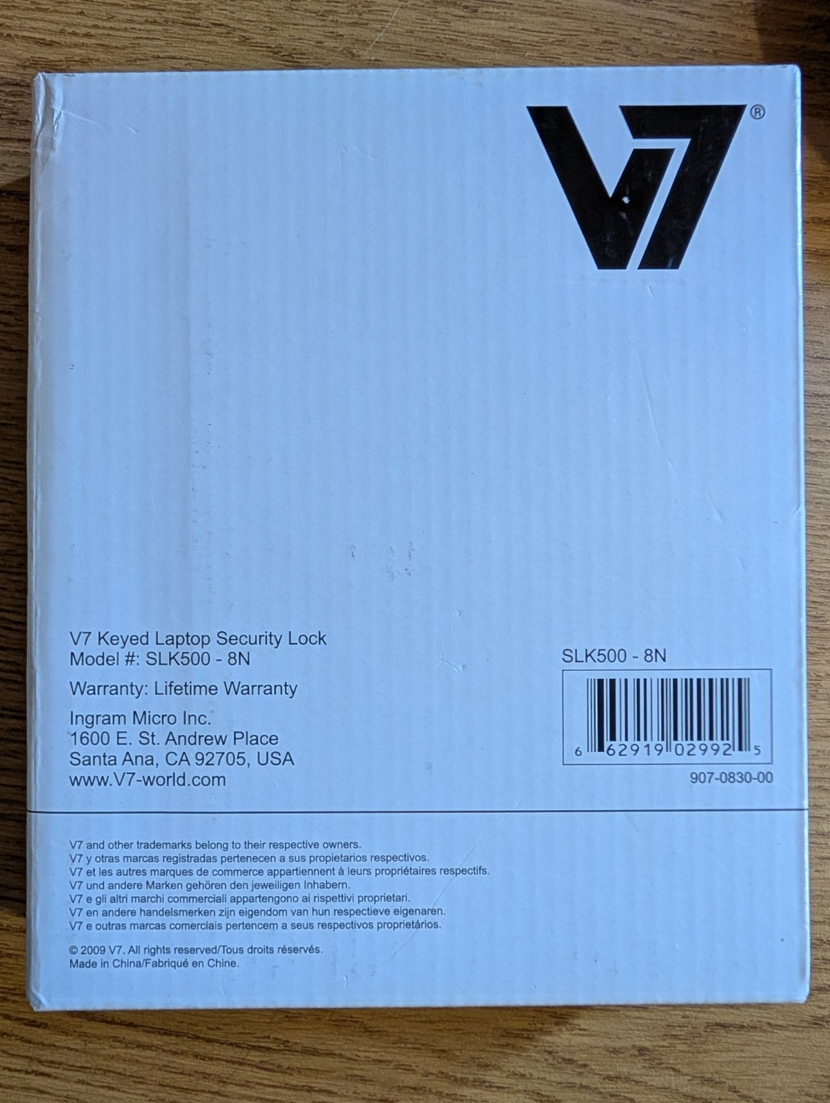 V7 SLK500-8N Keyed Laptop Security Lock by Kennsington Computer Products