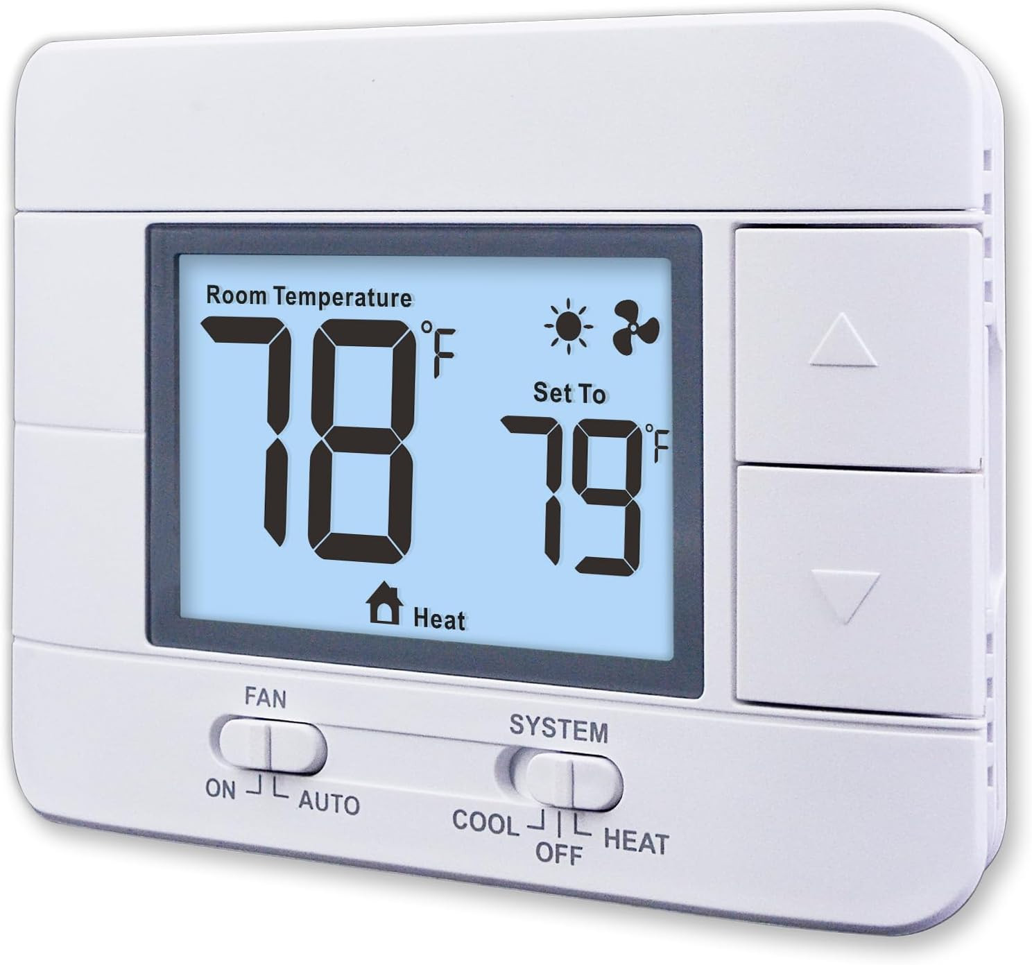 Non Programmable Thermostat for Home 1 Heat/ 1 Cool Single-Stage System, with Ro