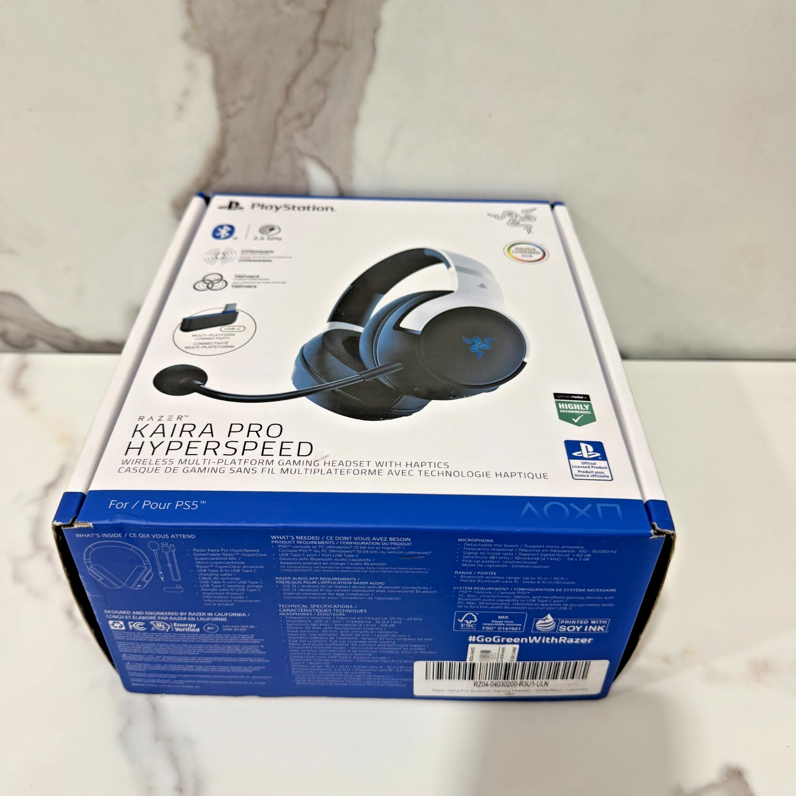 Razer Kaira Pro HyperSpeed Wireless Gaming Headset with Haptics for Ps5