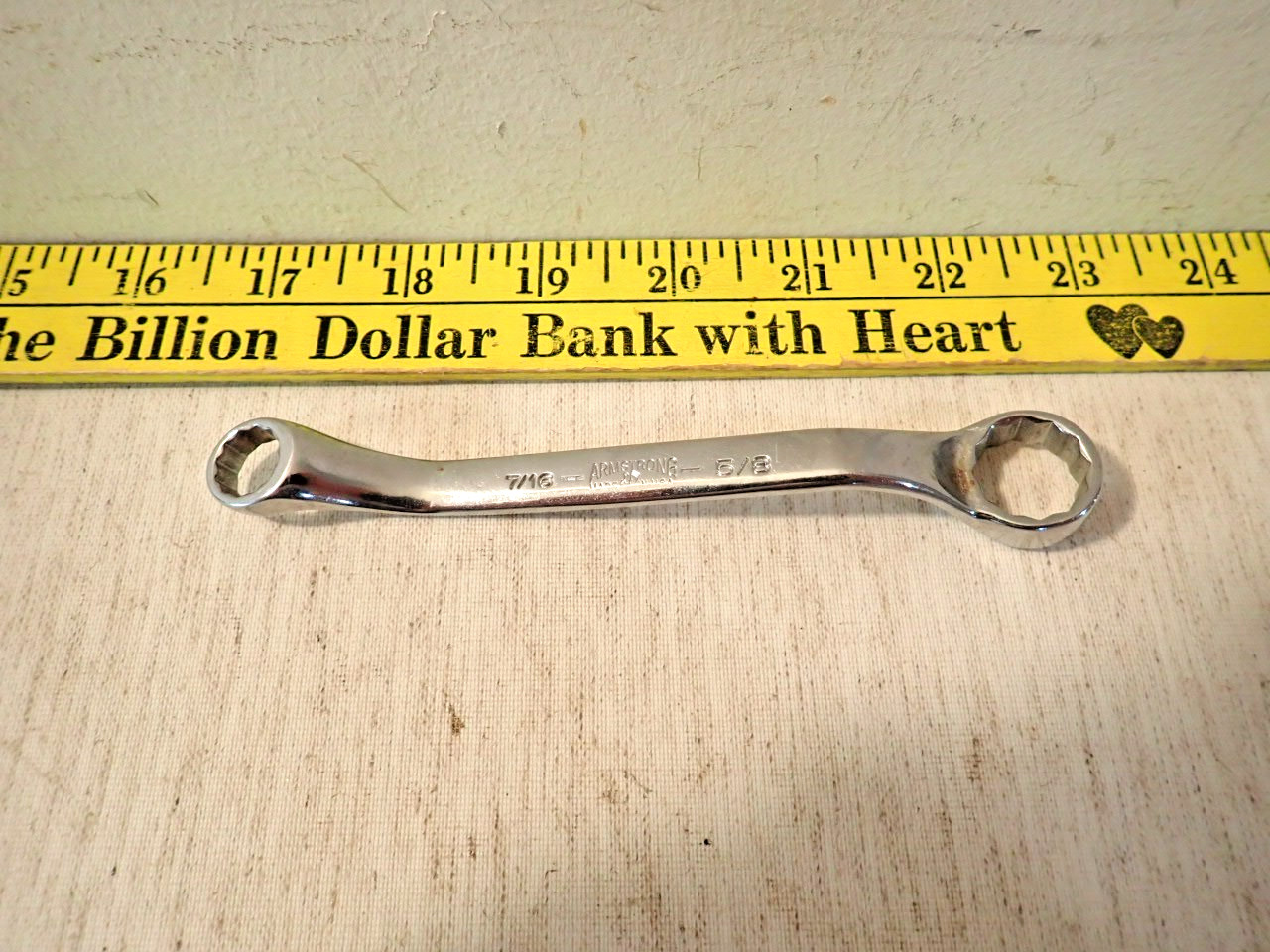 Vng Armstrong  KS-8097 Offset Double box End Wrench (7/16" x 5/8") made in USA