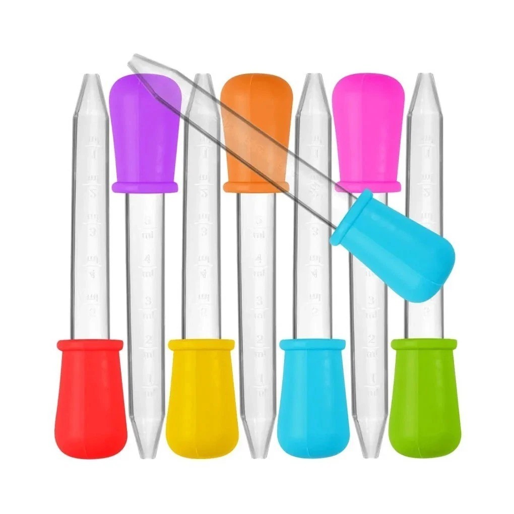 5PCS 5ml Silicone Pipette Dropper Medicine Liquid Eye Ear Lab Tool Set Kits