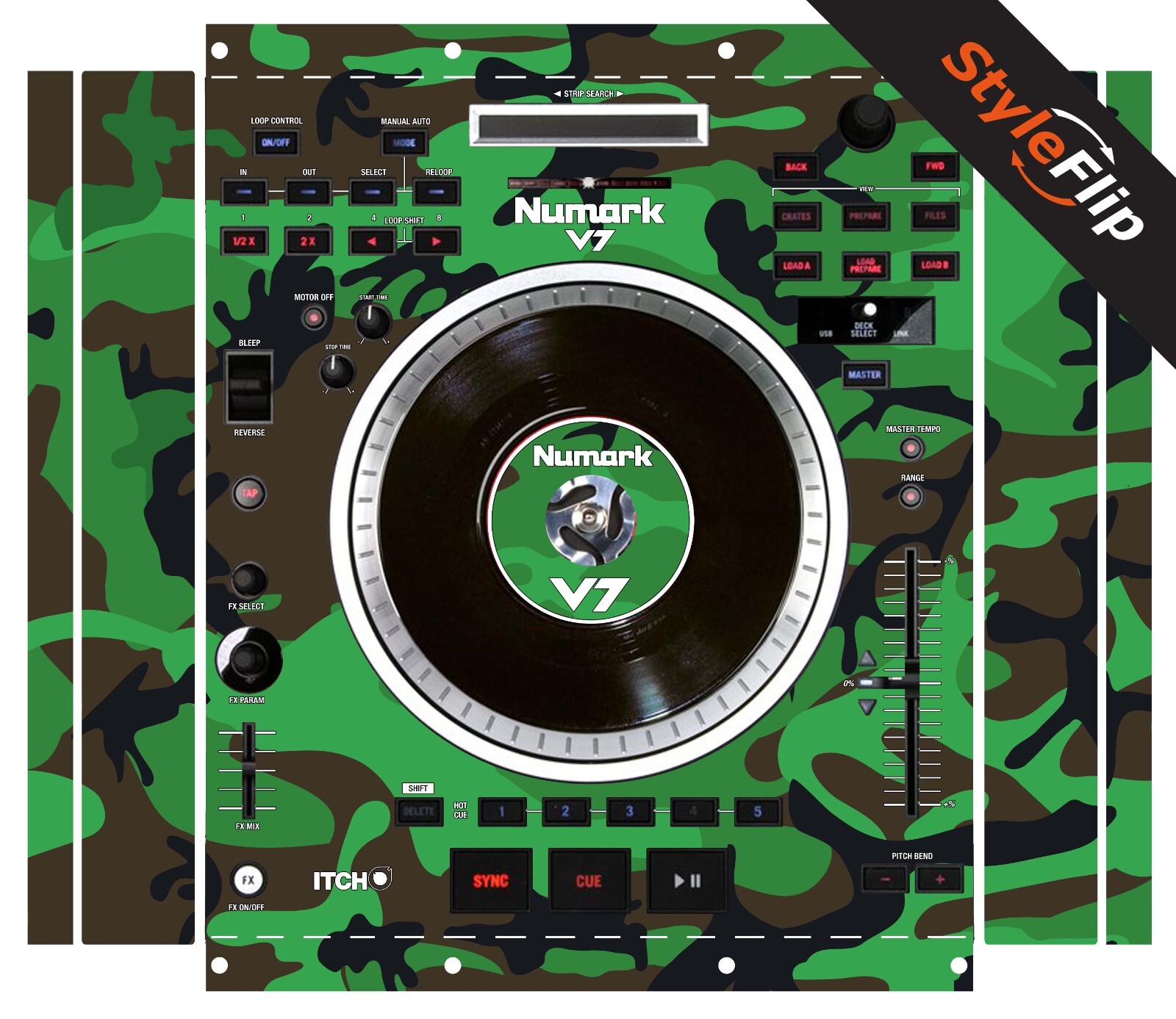 Numark NV 2 Skin | Color Green Camo | Protective Decal | StyleFlip Skins