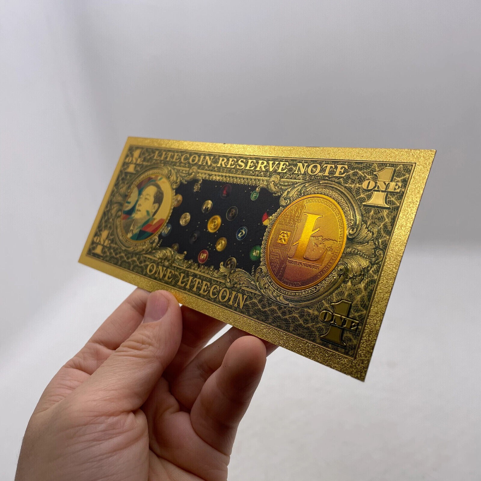 Litecoin Commemorative Gold Foil Note LTC - CryptoCurrency Peer - Peer New