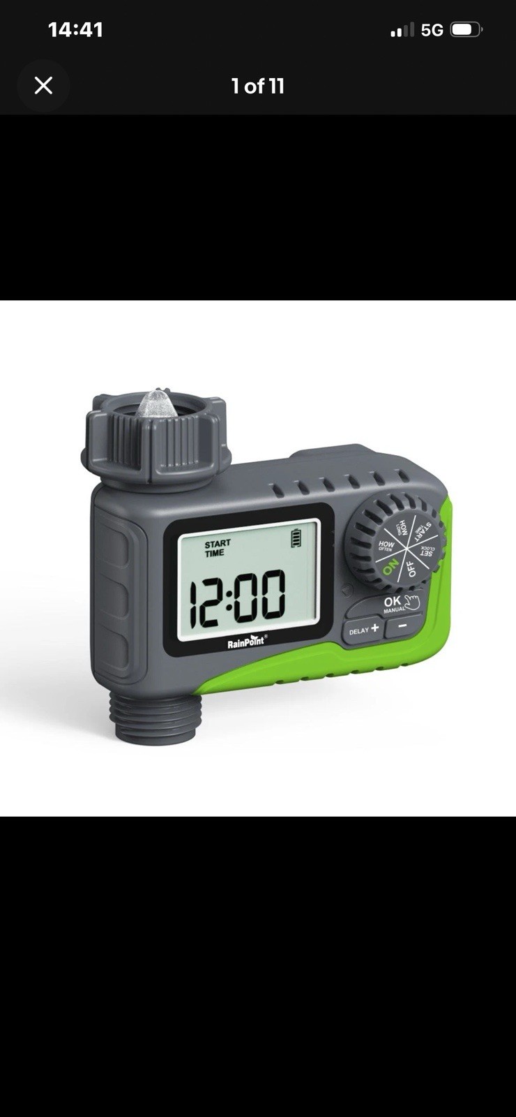 RAINPOINT Sprinkler Timer, Programmable Water Timer for Garden Hose, 1 Outlet
