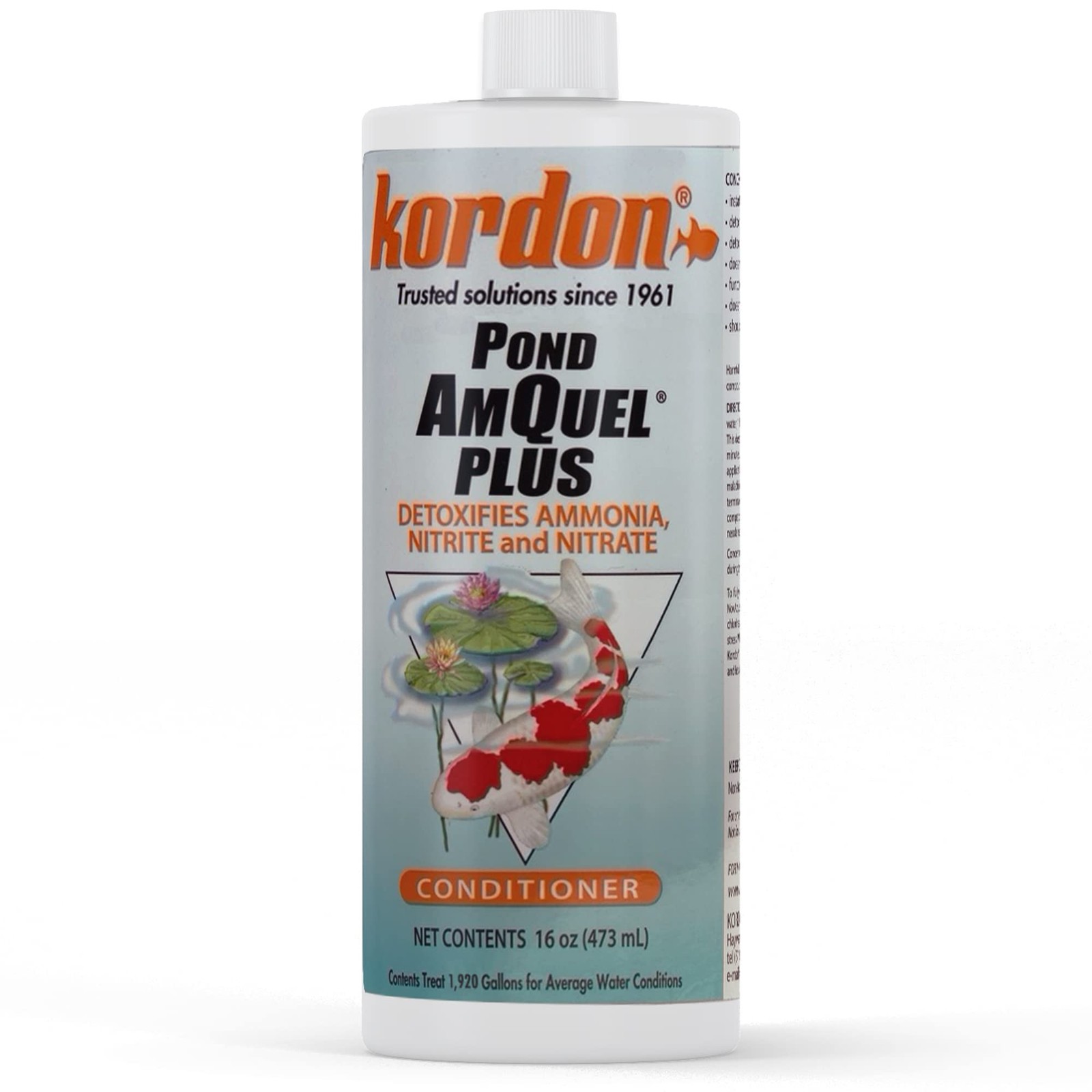 KORDON #30016 Pond AmQuel Plus for Aquarium, 16-Ounce 16 Ounces, Clear