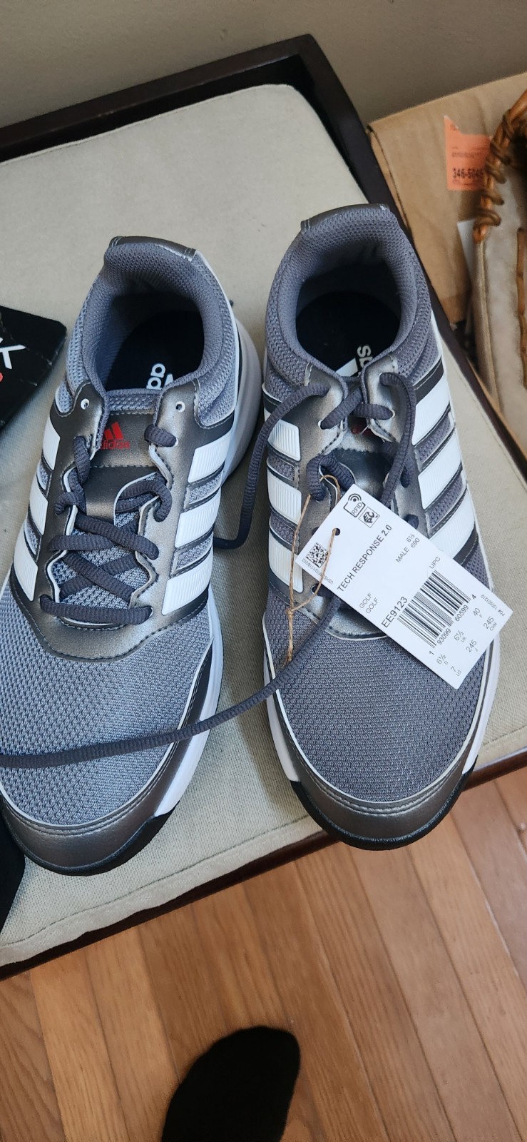 Adidas Tech Response 2.0 Golf Shoes Iron Metallic/White