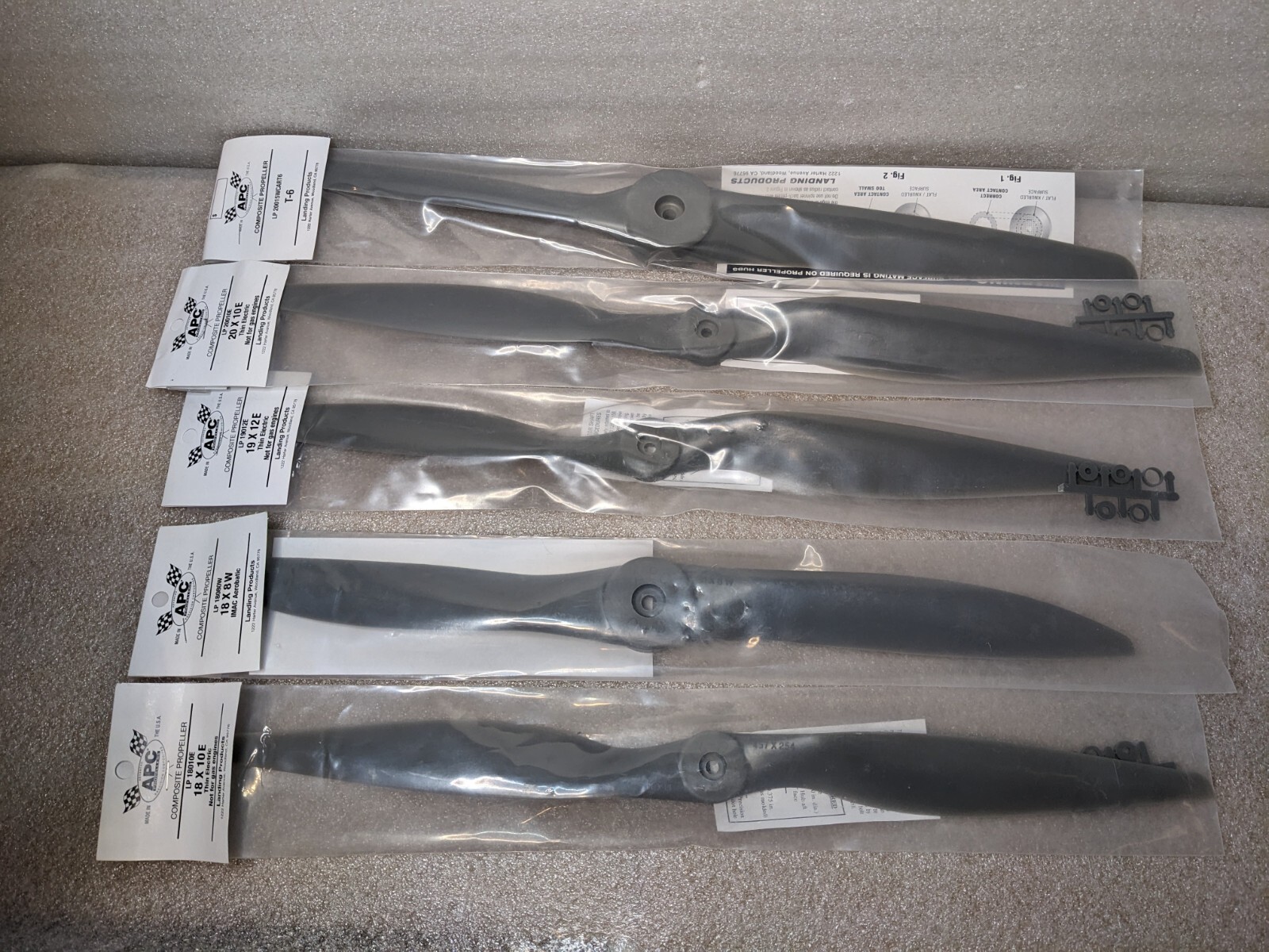 🔥BRAND NEW🔥 APC Blade Propeller  18 x 10E, 19 x 12E, 20 x 10E, 18 x 8W,  T-6