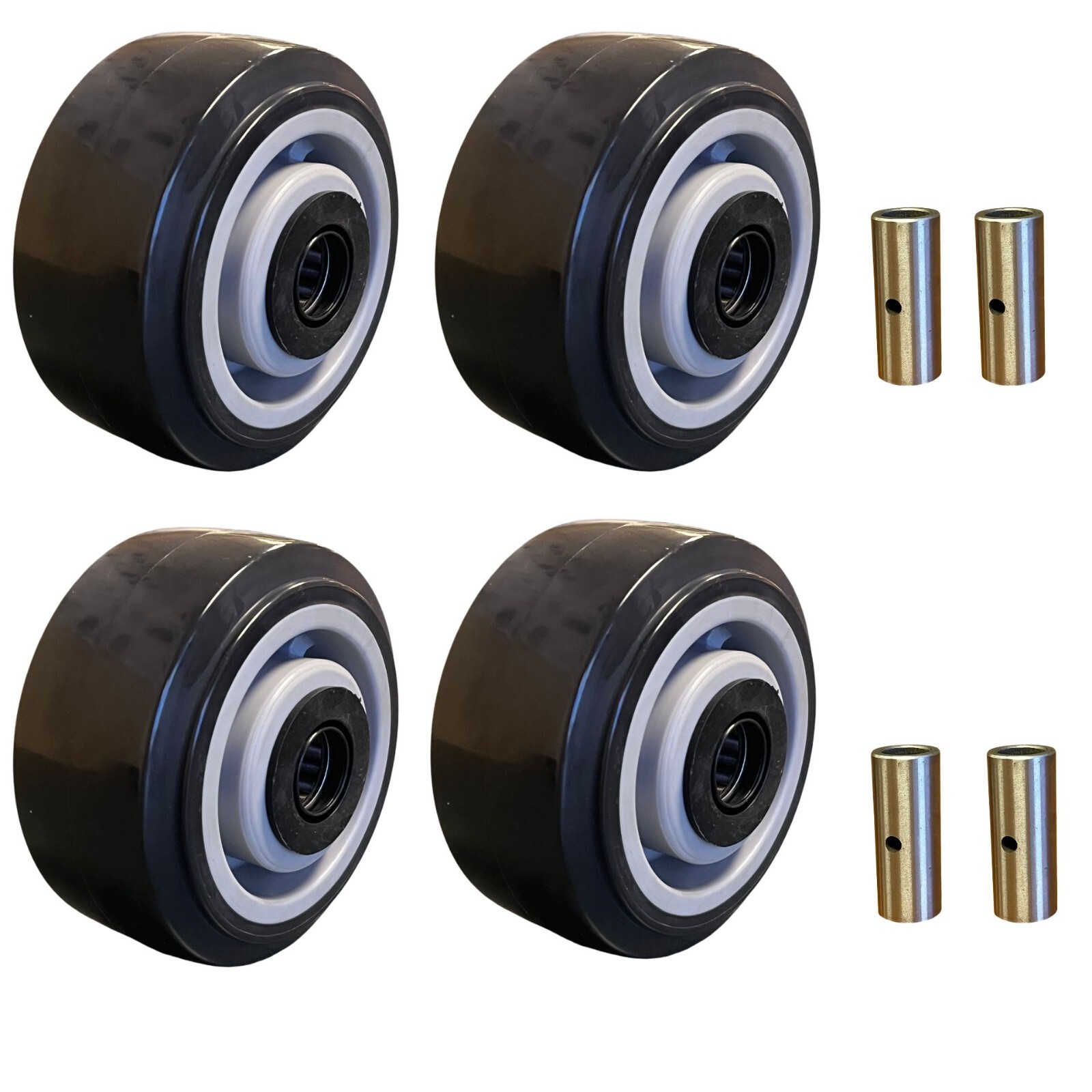4” x 2” Black Polyurethane on Plastic Core 4 Wheels