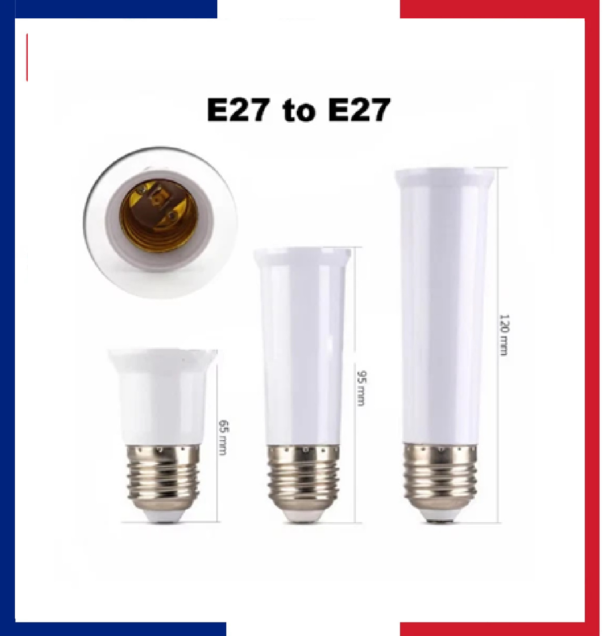 65mm 95mm 120mm E27 to E27 Extender Lamp Holder Bulb Extend Extension Socke AU