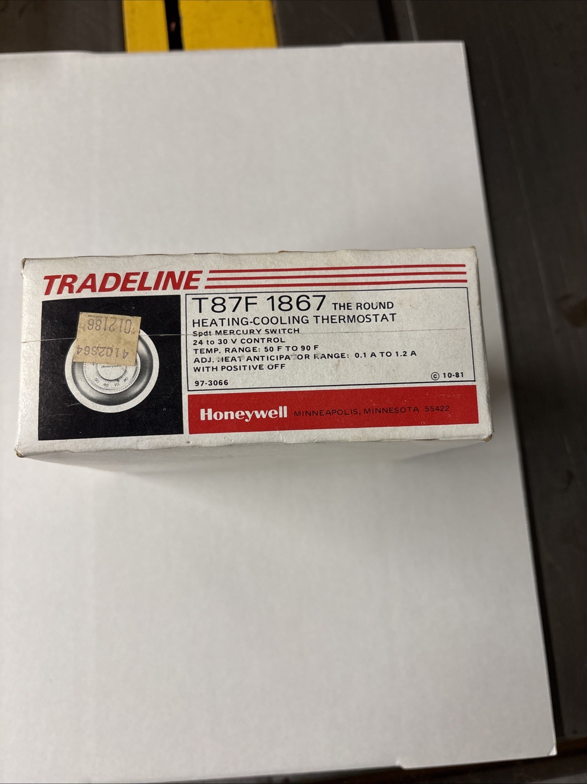 Honeywell Round Heating Cooling Thermostat T87F 1867 With Box