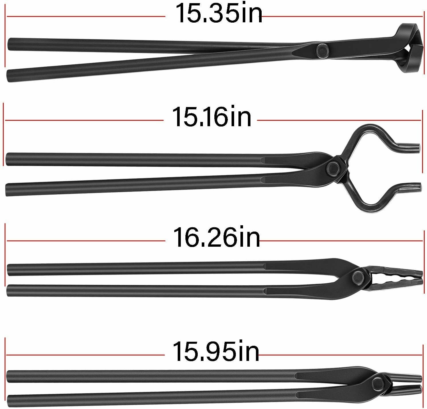 4Pcs Knife Making Tongs Set Bladesmith Blacksmith Knife Tong Anvil Vise Forge