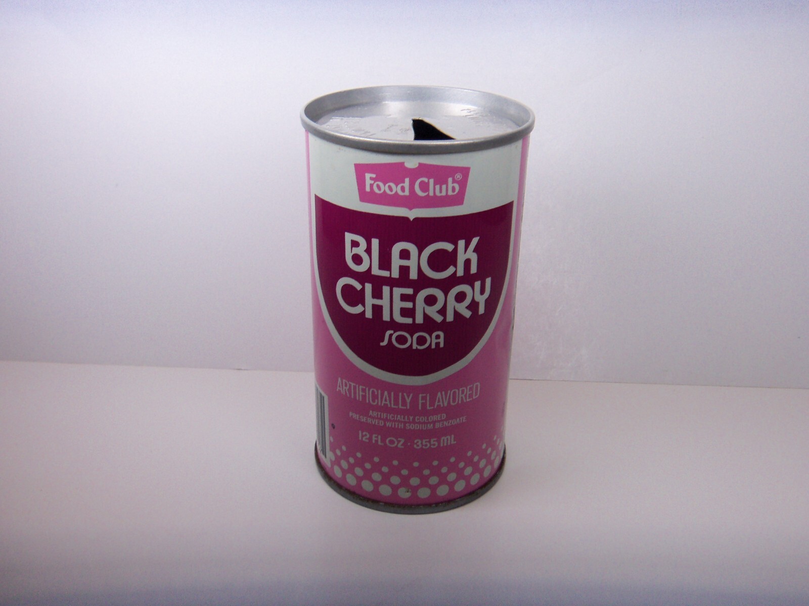 FOOD CLUB BLACK CHERRY SODA  12 OZ STEEL CAN   VINTAGE