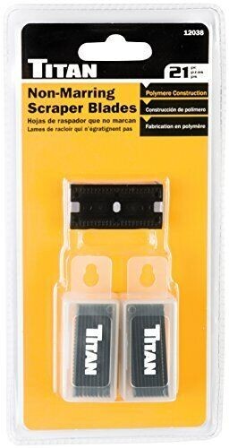 Titan 12038 Non-Marring For Glass - Decal & Snicker Remover Blades ( 21 PACK )