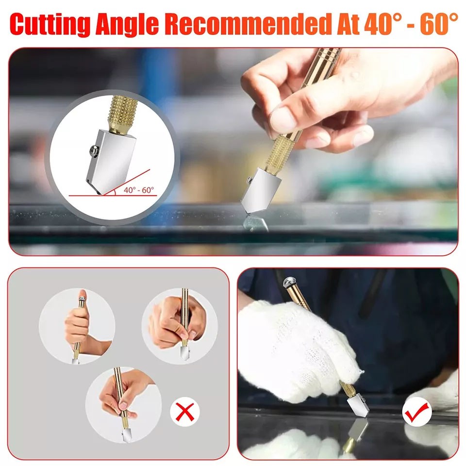 2Pcs Professional Diamond Tip Glass Cutter Steel Blade Precision Cutting Tools