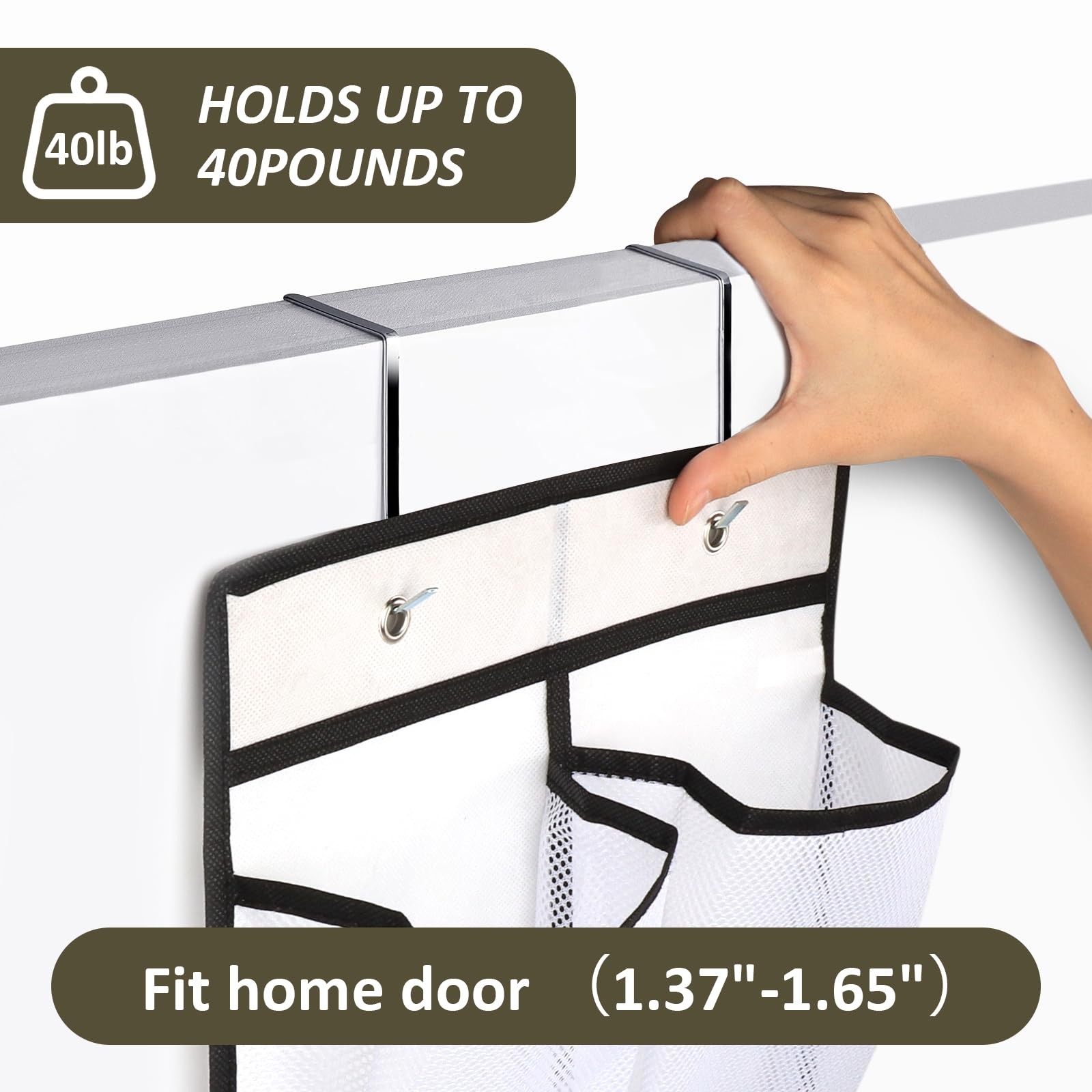 2PK 12 Large Pockets Over Door Hanging Shoe Organizer