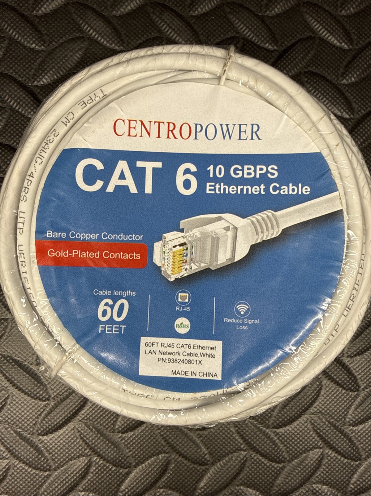60FT Ethernet Cable RJ45 LAN Cat5e/Cat6 High Speed PS5 Xbox Gaming WHITE