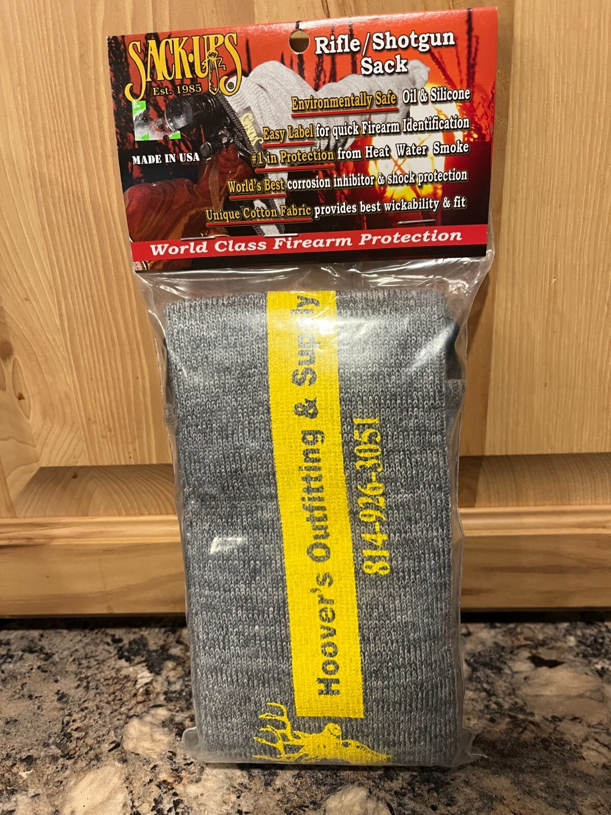 Sack-Ups Shotgun/Rifle Sock 52" w/ 12" Stretch Silicone Treated Protection~ USA