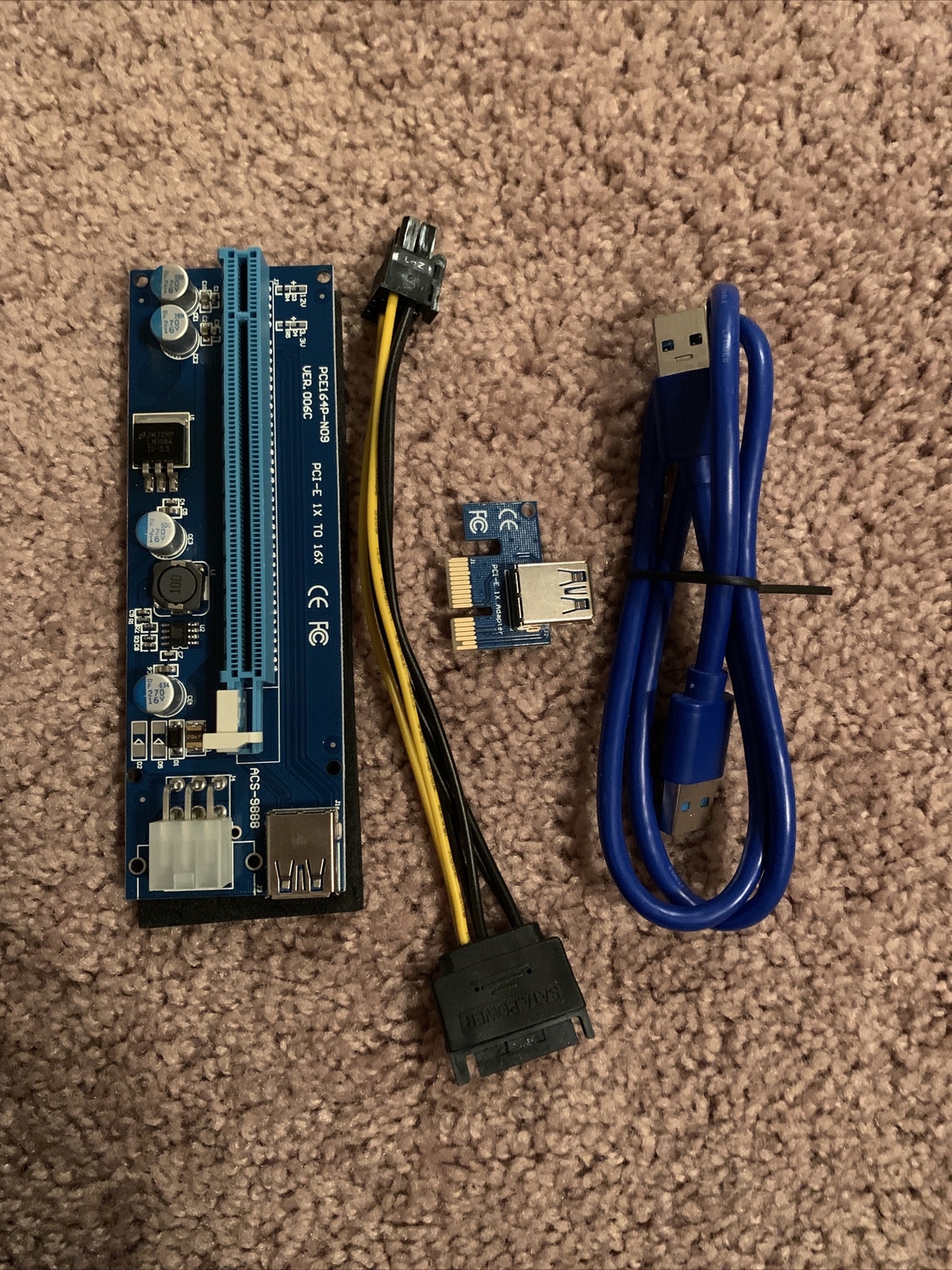 Ver006 Pci-e Riser Extender Card Usb 3.0 Easy to Use Pci-e 1x to 16x Gpu Express