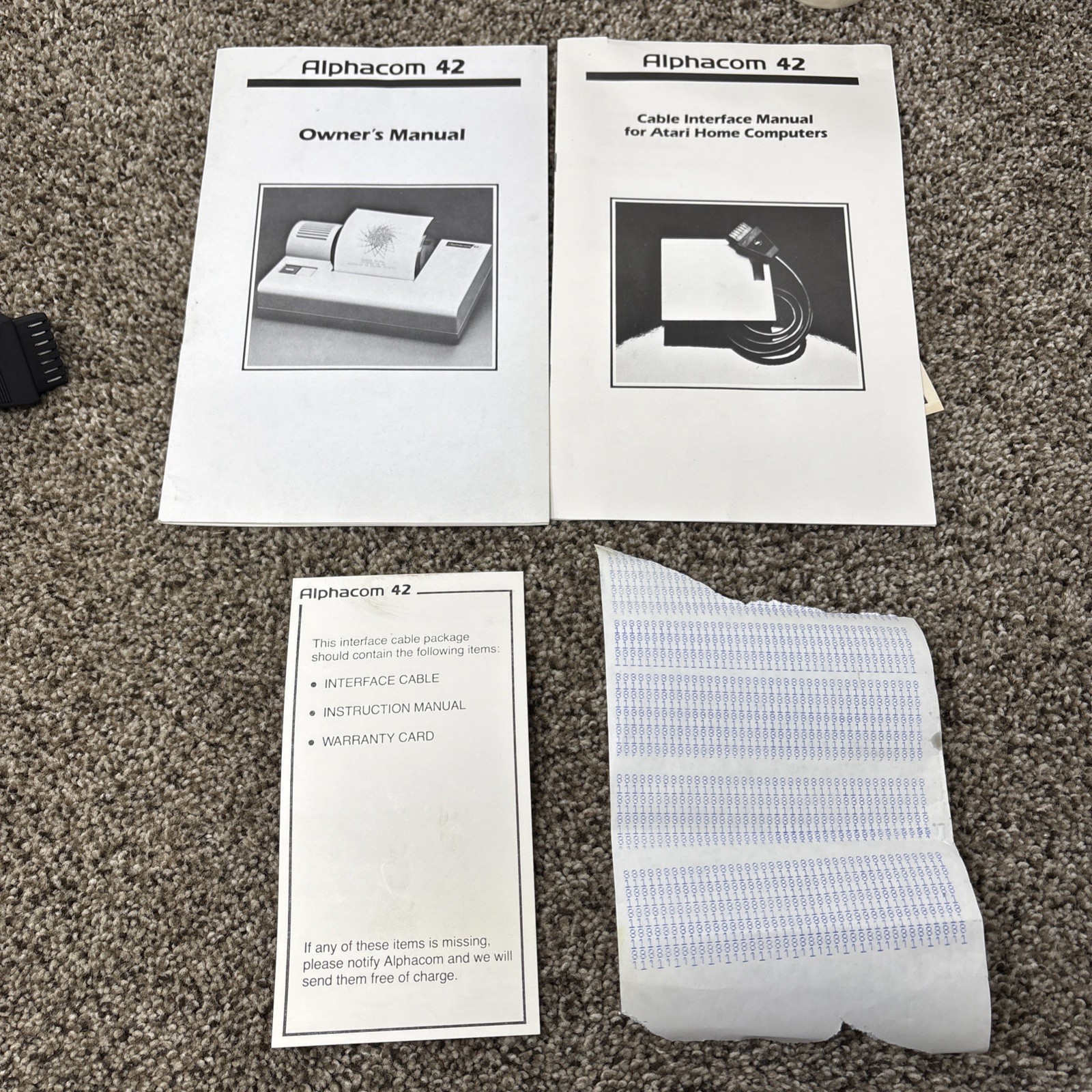 Atari 800 Computer Alphacom 42 Thermal Printer 40 Colum AS IS FOR PARTS!!!