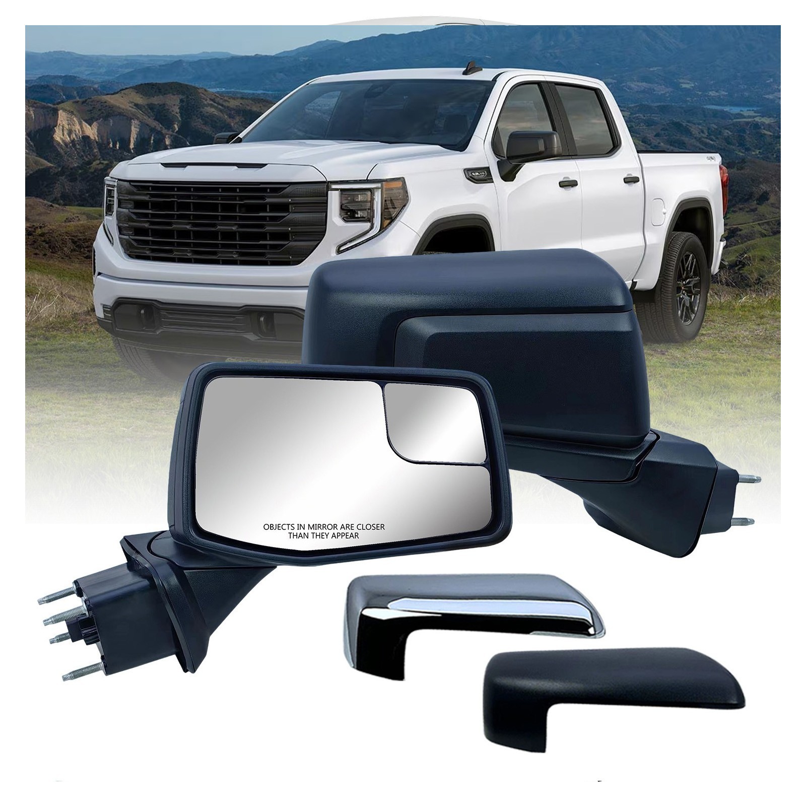 Passenger Right Side Mirror Power Heat Man Fold For 19-25 Chevrolet Silverado