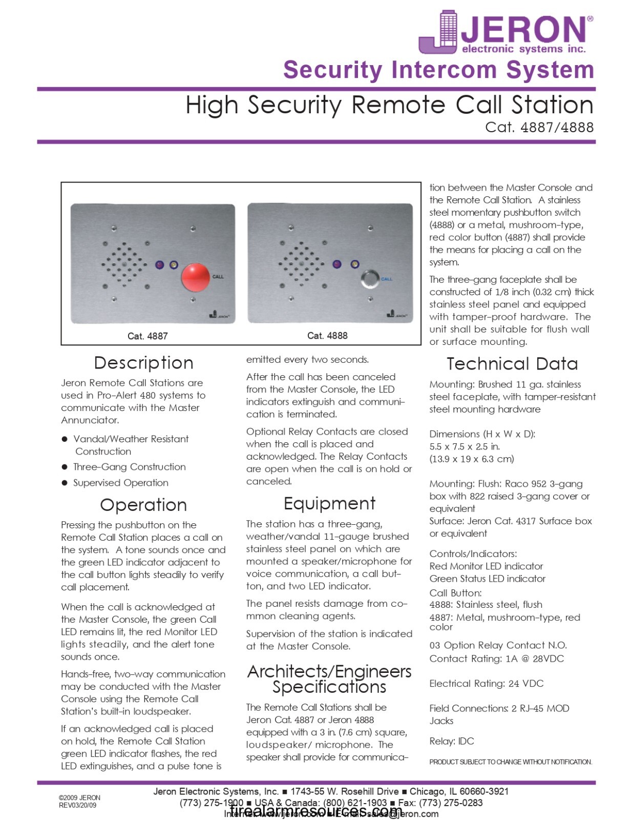 NEW JERON ALPHA 4887 - High Security Remote Call Station