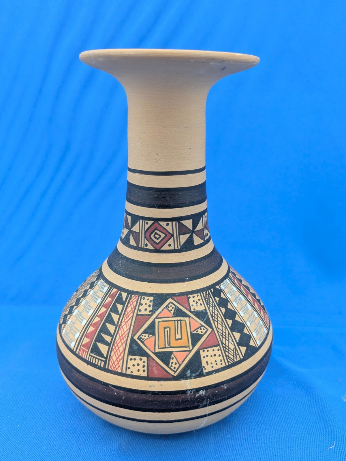 Vintage Folk Art Vase Culturas del Sol Made in Peru