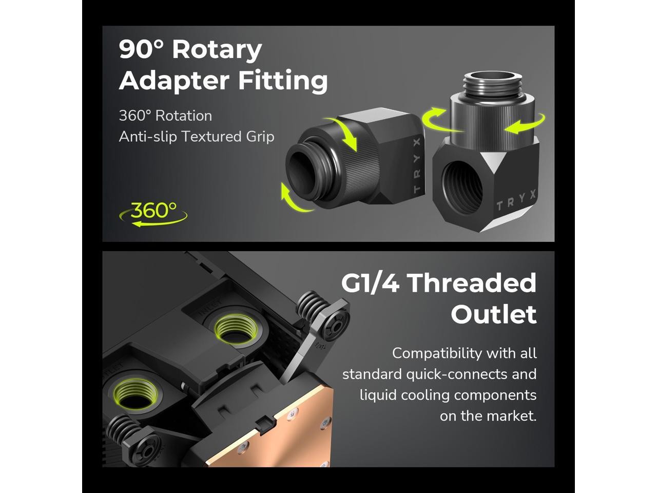TRYX Panorama CPU Water Block 6.67'' AMOLED Curved Screen 3D Anamorphic Effect D