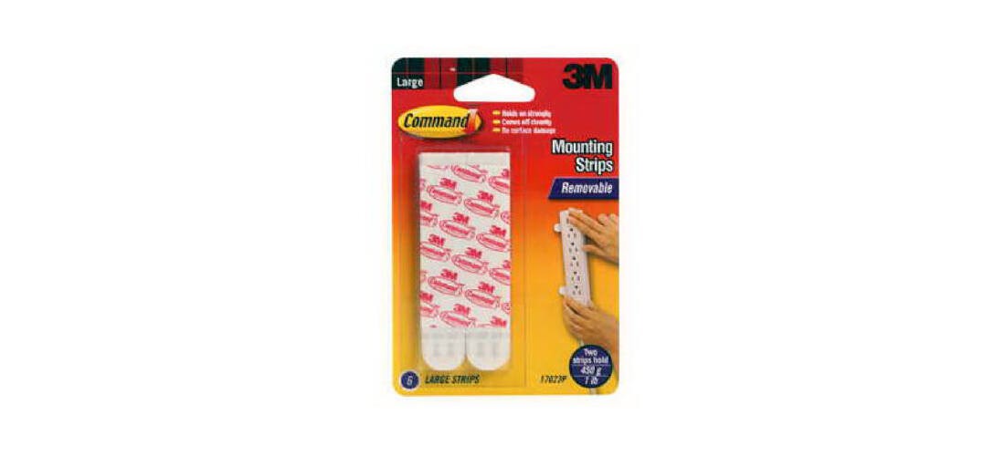 Command 17023P-ES Refill Strip, 3/4 in W, 3-5/8 in L, White - pack of 6