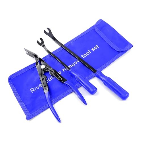 3 PCS Car Clip Removal Tool, Auto Trim Rivet Pry Tools Dashboard Fastener Blue