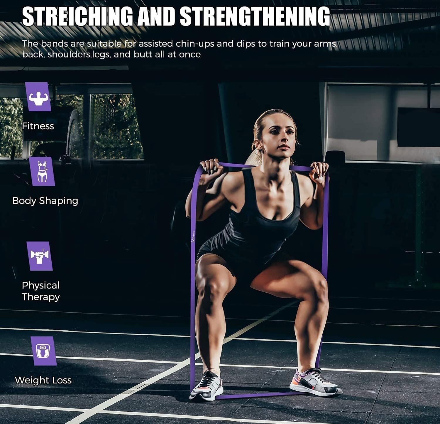 "VEICK Resistance Bands Set 4 Levels Durable Exercise Stretching and Training "