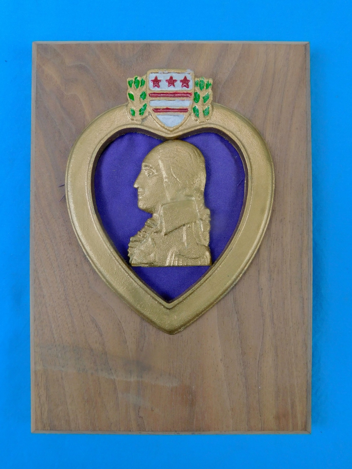 US Vietnam Era Vintage Purple Heart Wall Plaque Military Decor