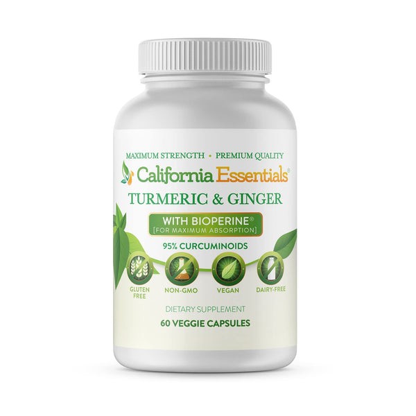 Turmeric Curcumin Ginger Supplement BioPerine Joint & Wellness Support USA