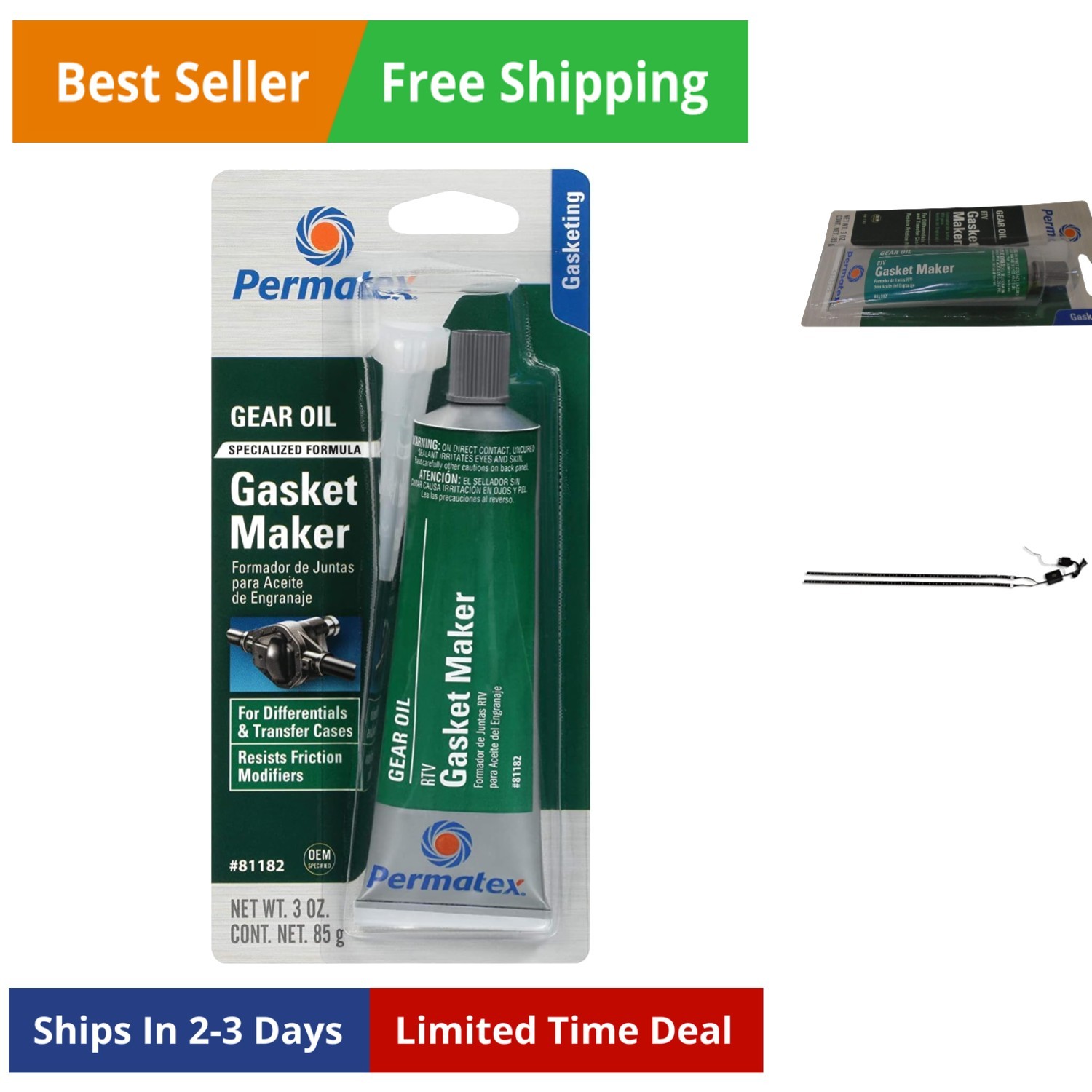 81182 Gear Oil RTV Gasket Maker, 3 oz Packaging May Vary